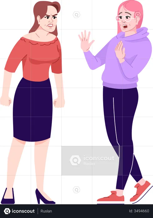 Women arguing  Illustration