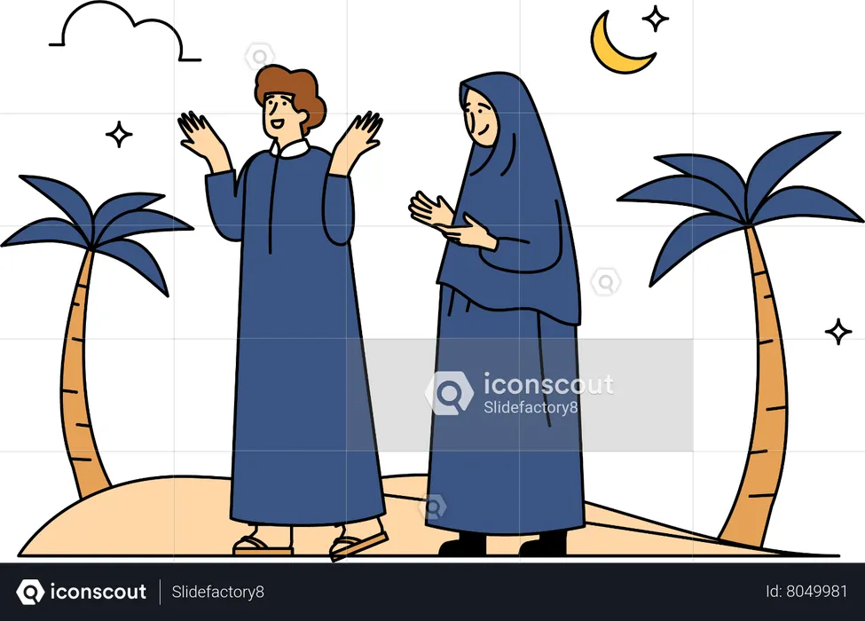 Women celebrating Eid al-Adha  Illustration