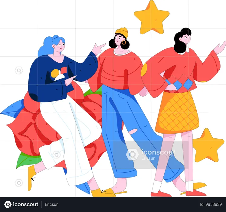 Women celebrating women's day  Illustration