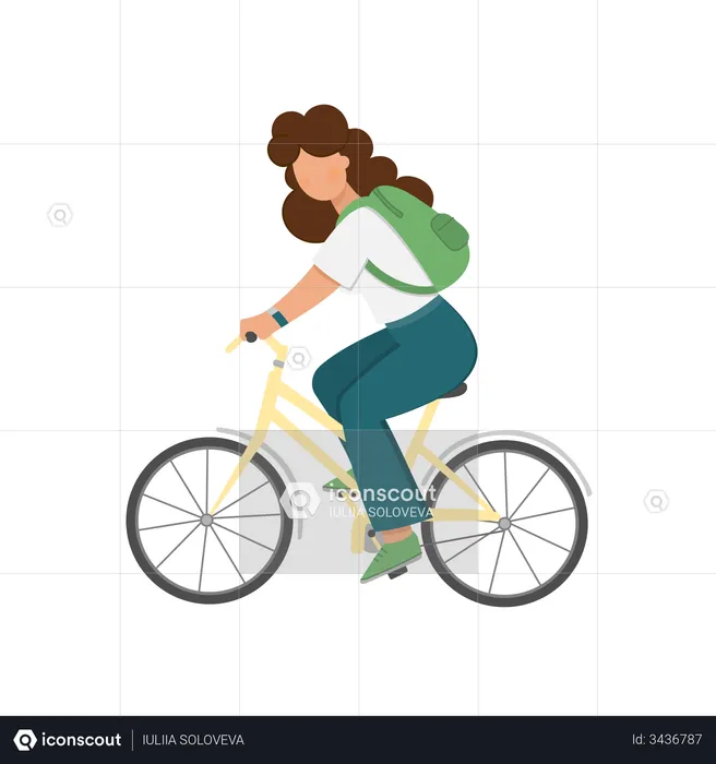 Women cycling  Illustration