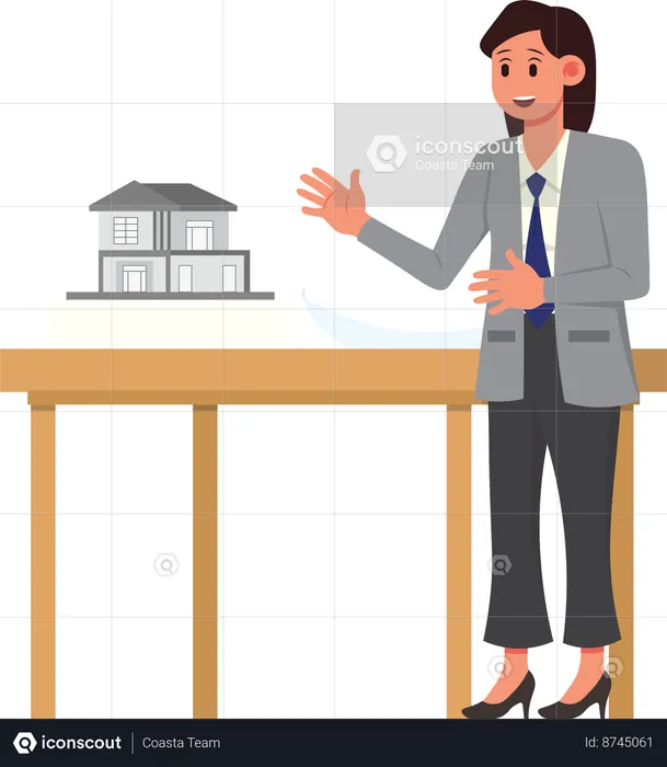 Women Explaining Property  Illustration