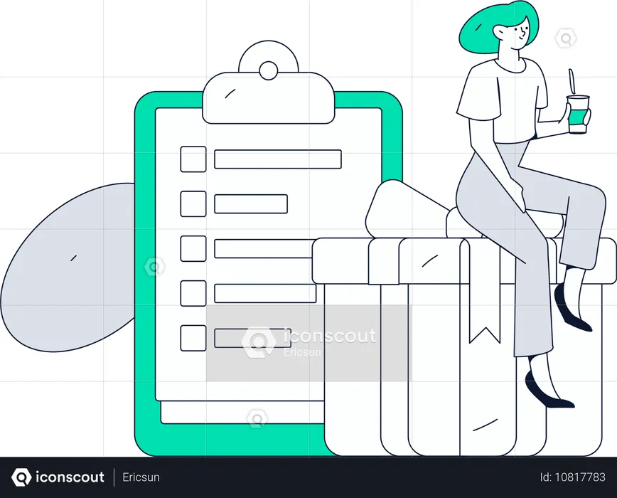 Women filling KYC details  Illustration