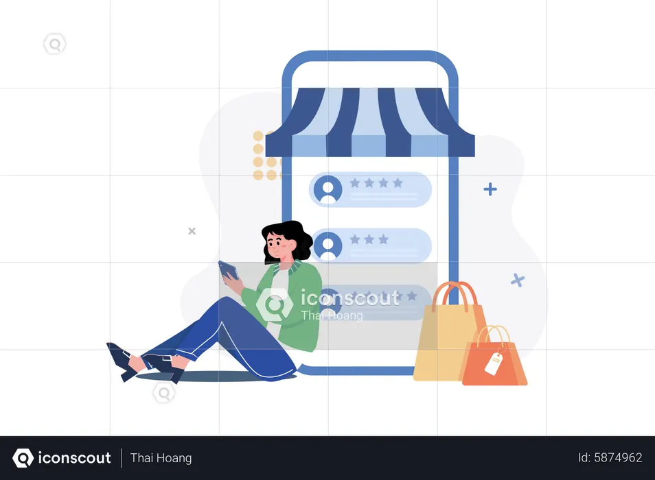 Women Giving Shopping Reviews  Illustration