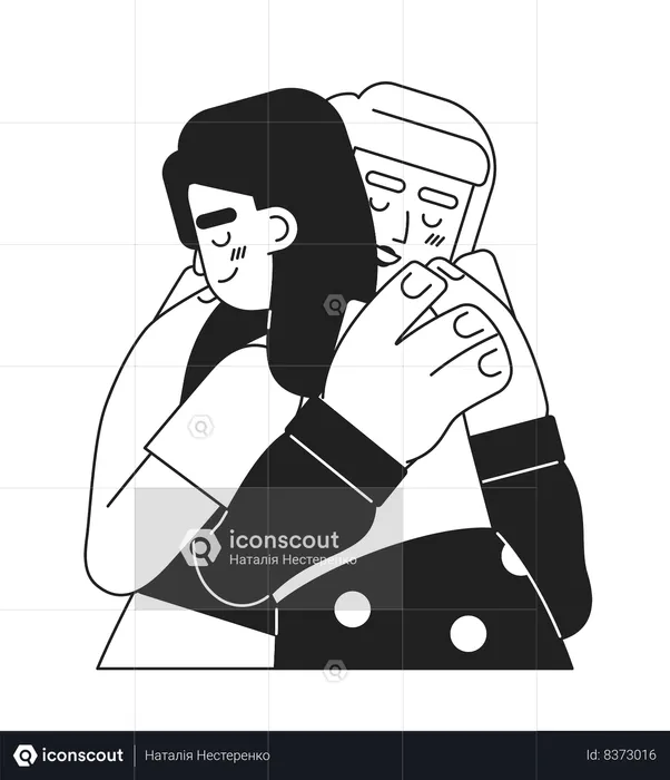 Women hugging  Illustration