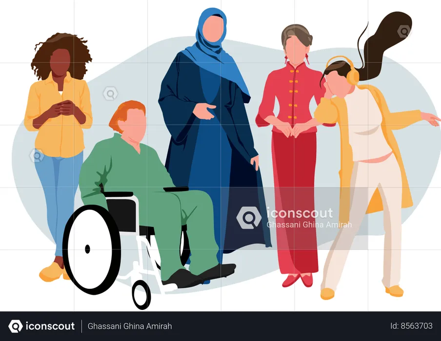 Women in diversity  Illustration