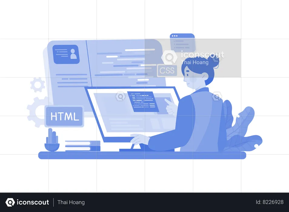 Women Involved In Web Development  Illustration