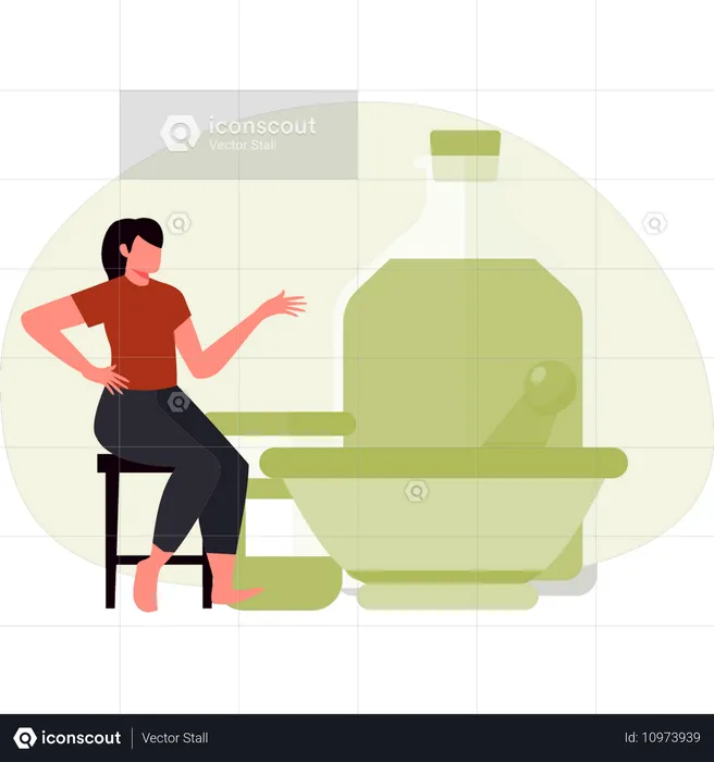 Women presenting microbiology medicine  Illustration