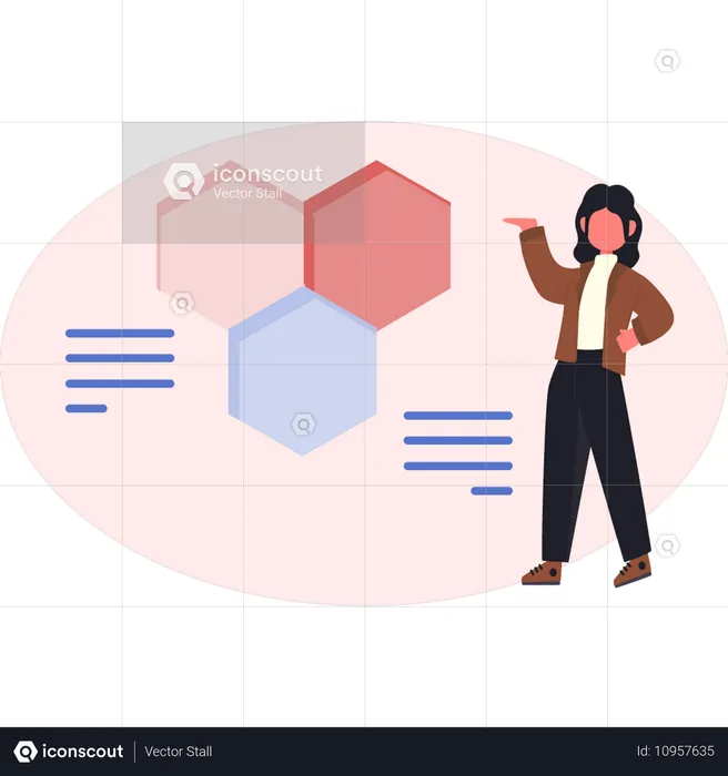 Women showing geometry shapes  Illustration