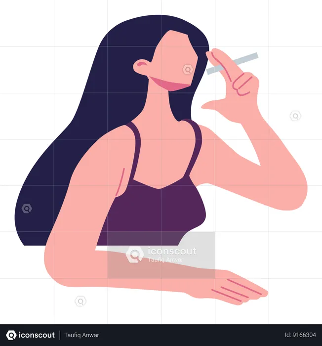 Women smoking pose  Illustration