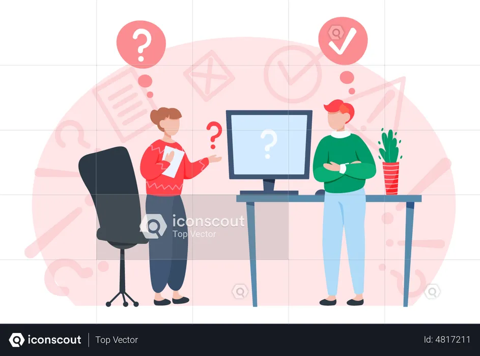 Women solving question  Illustration