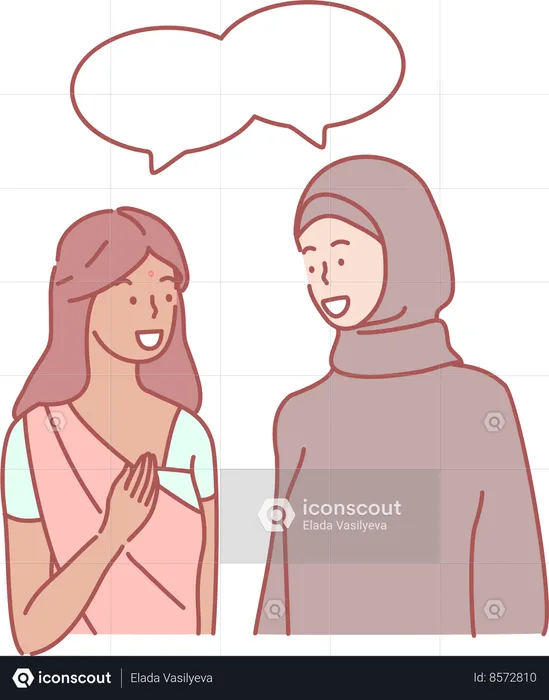 Women talking to each other  Illustration