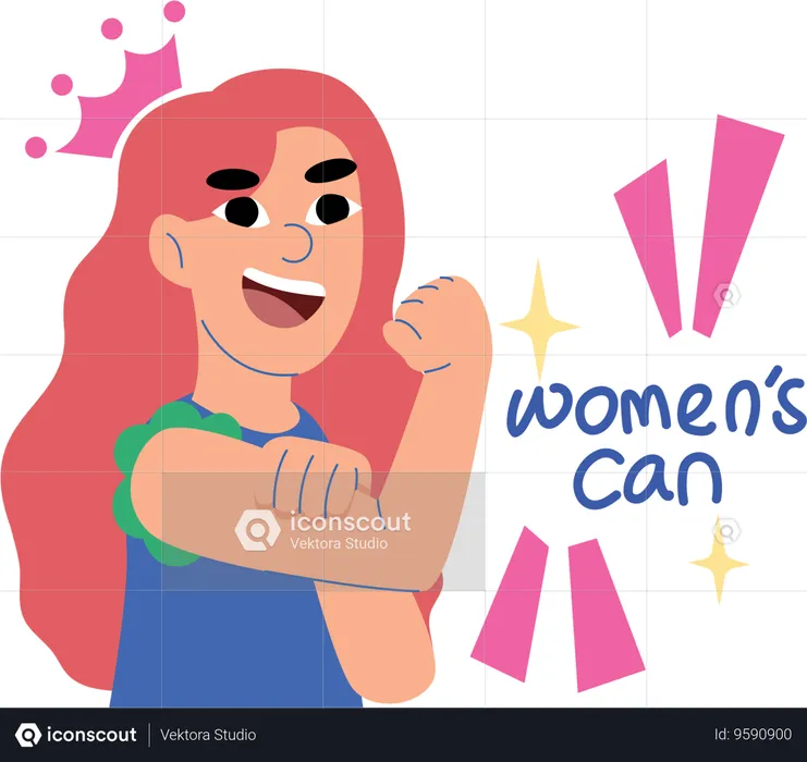 Women’s Can - Strength and Determination  Illustration