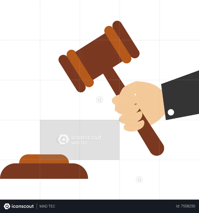 Wooden ceremonial hammer of the Judge  Illustration