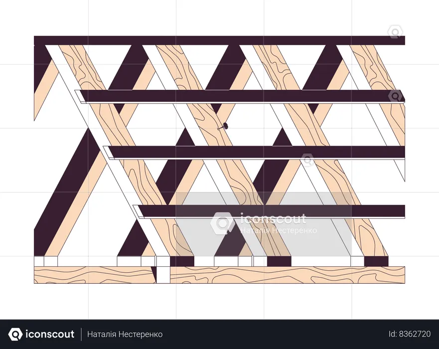 Wooden roof frame  Illustration