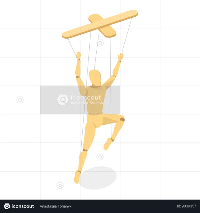 Wooden toy puppet  Illustration