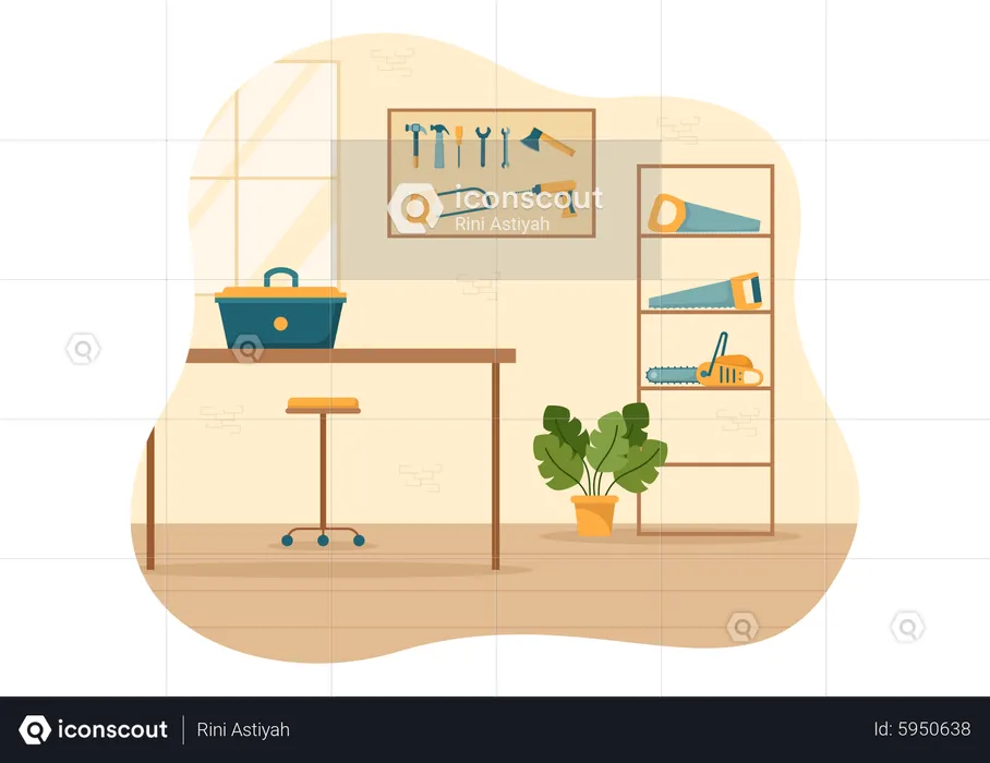 Woodworking office  Illustration