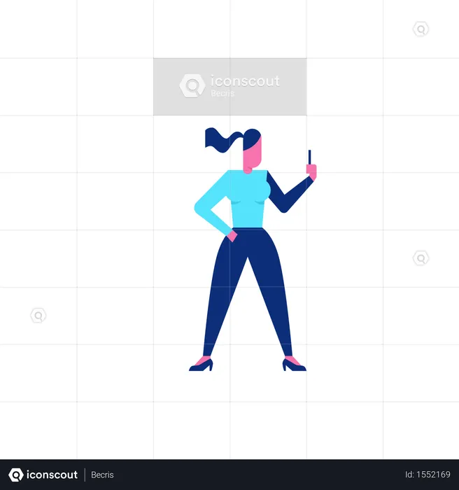 Woohoo Shopping Character holding smartphone  Illustration
