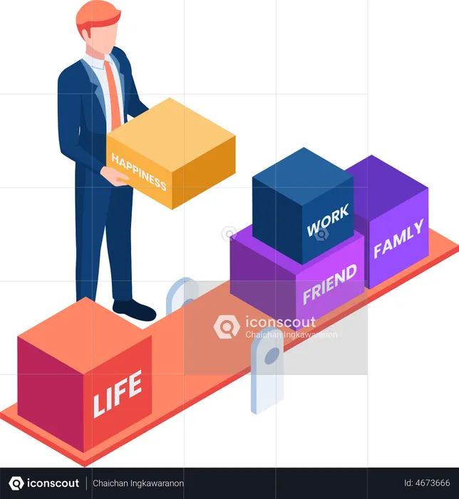 Work and life balance  Illustration