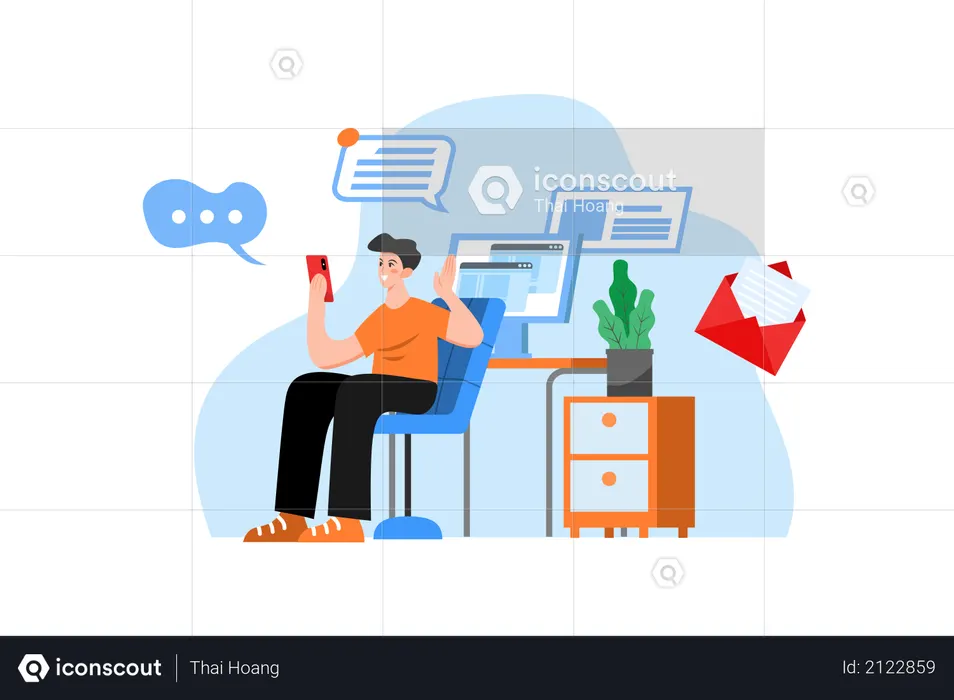 Work and Social Life balance concept  Illustration