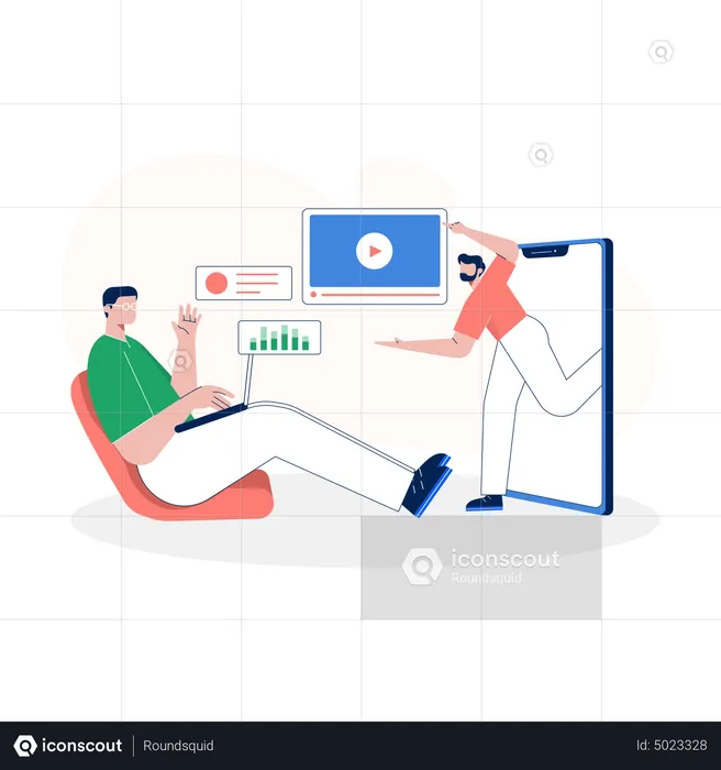 Work Collaboration online  Illustration