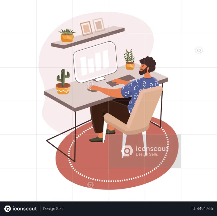 Work from home  Illustration