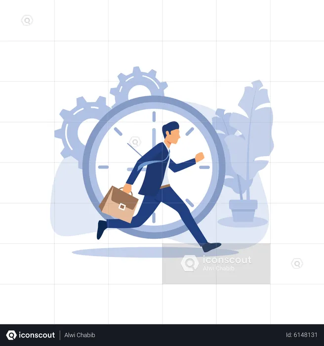 Work time management  Illustration