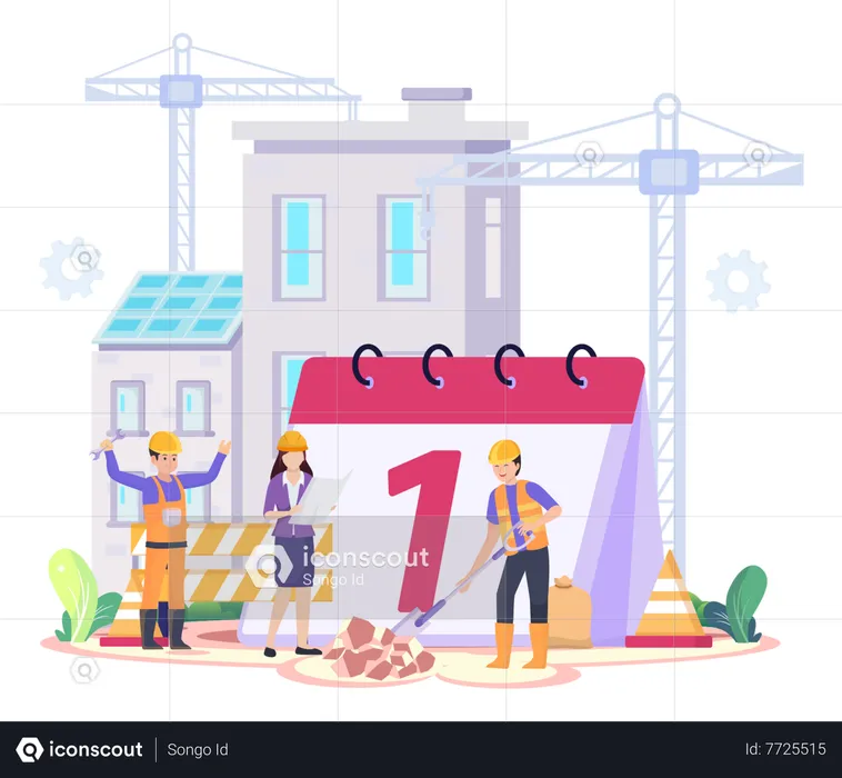 Worker Celebration  Illustration