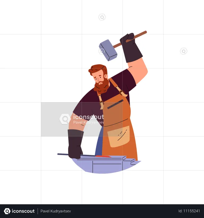 Worker doing processing  Illustration