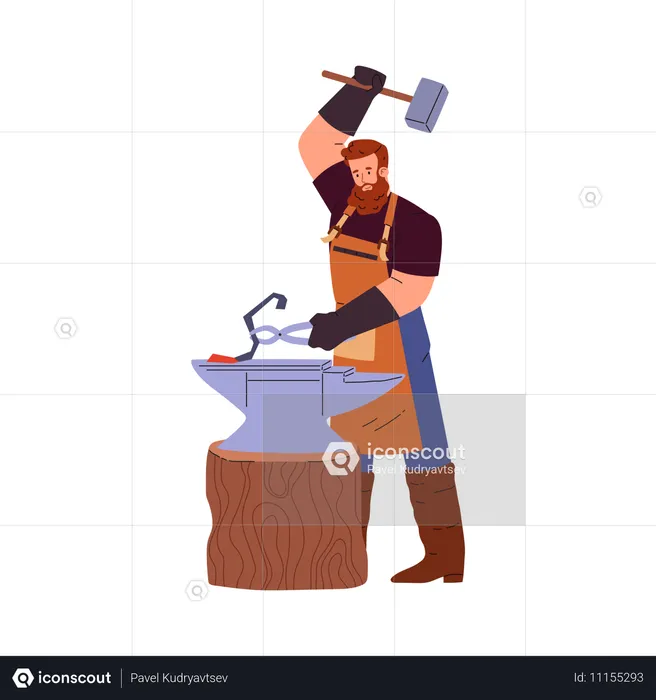 Worker doing processing  Illustration