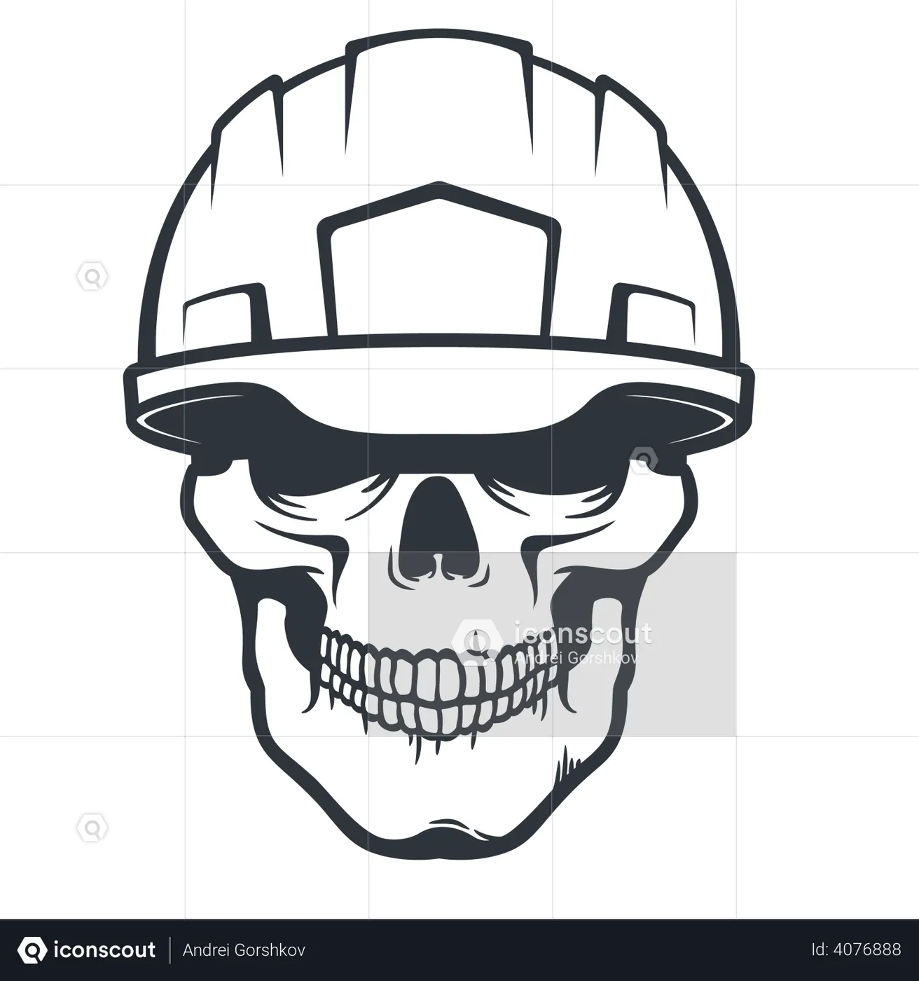 Best Worker head skull in helmet Illustration download in PNG & Vector ...