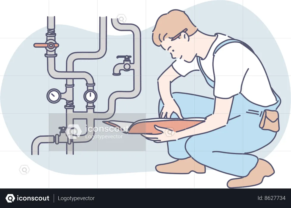 Worker is setting the pipeline flow  Illustration