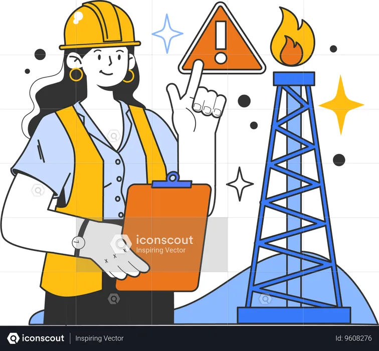 Worker needs fire safety at home  Illustration