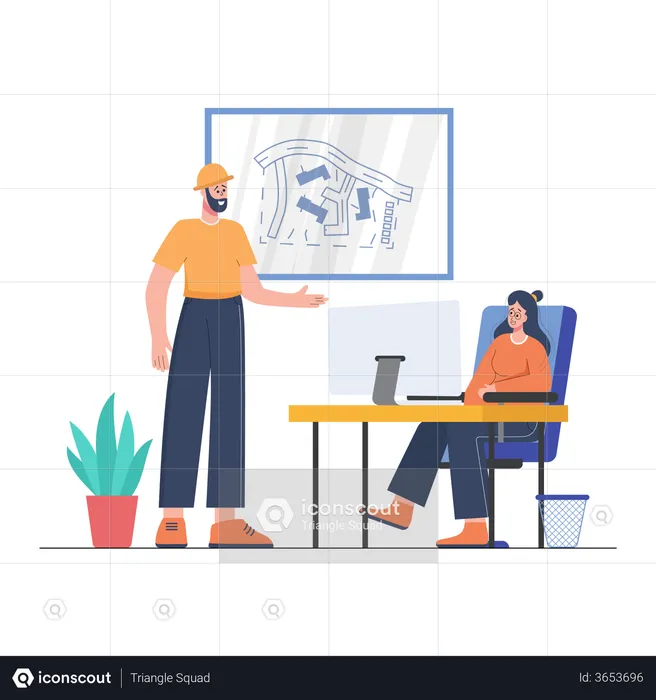 Worker taking appointment from Manager  Illustration