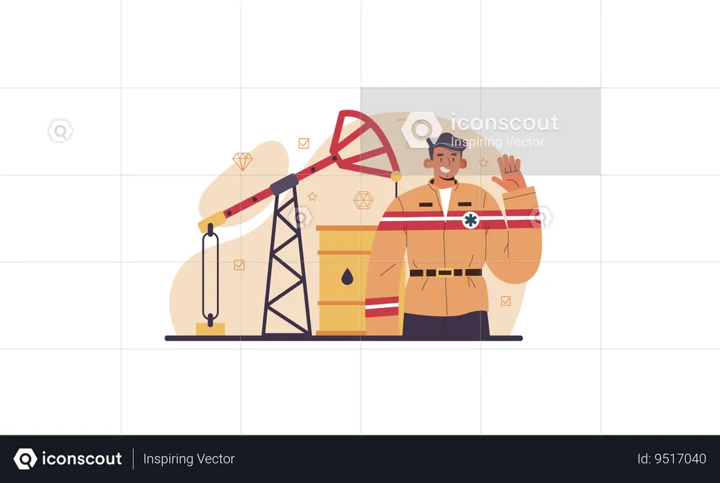 Worker working at construction site  Illustration