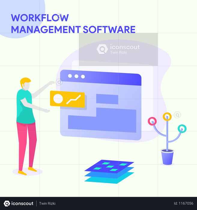 Best Premium Workflow Management Software Illustration download in PNG ...