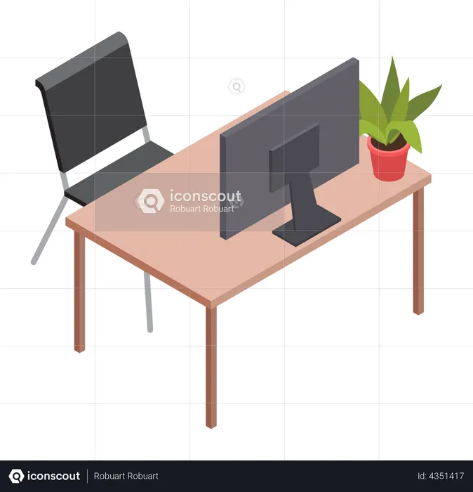 Working Desk  Illustration