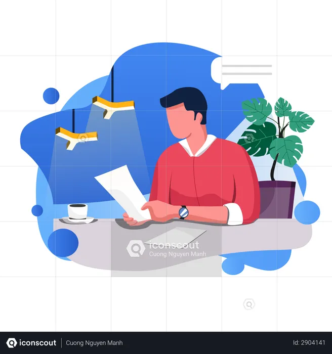 Working from office  Illustration