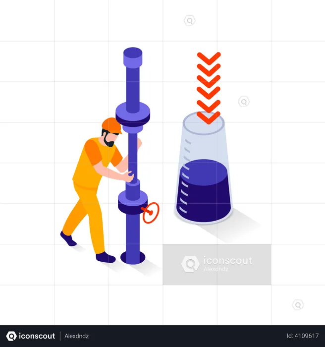 Working in petroleum industry  Illustration