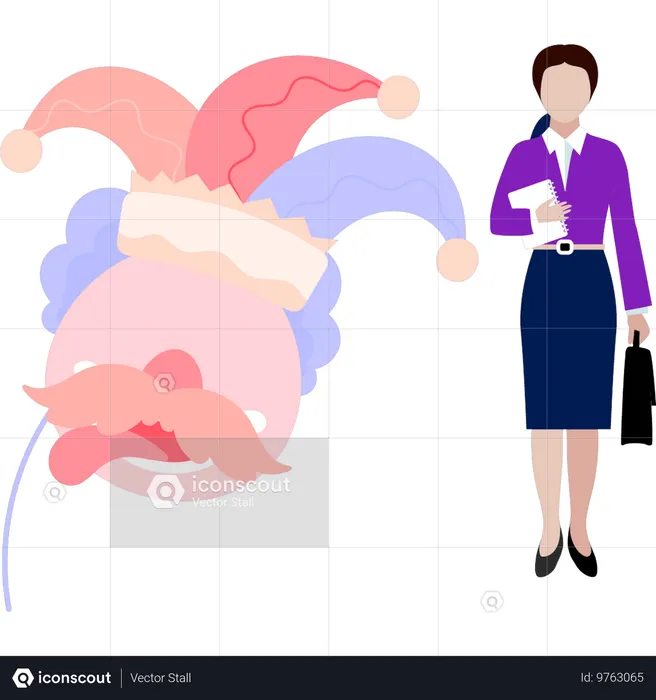 Working lady ignores the prompt  Illustration