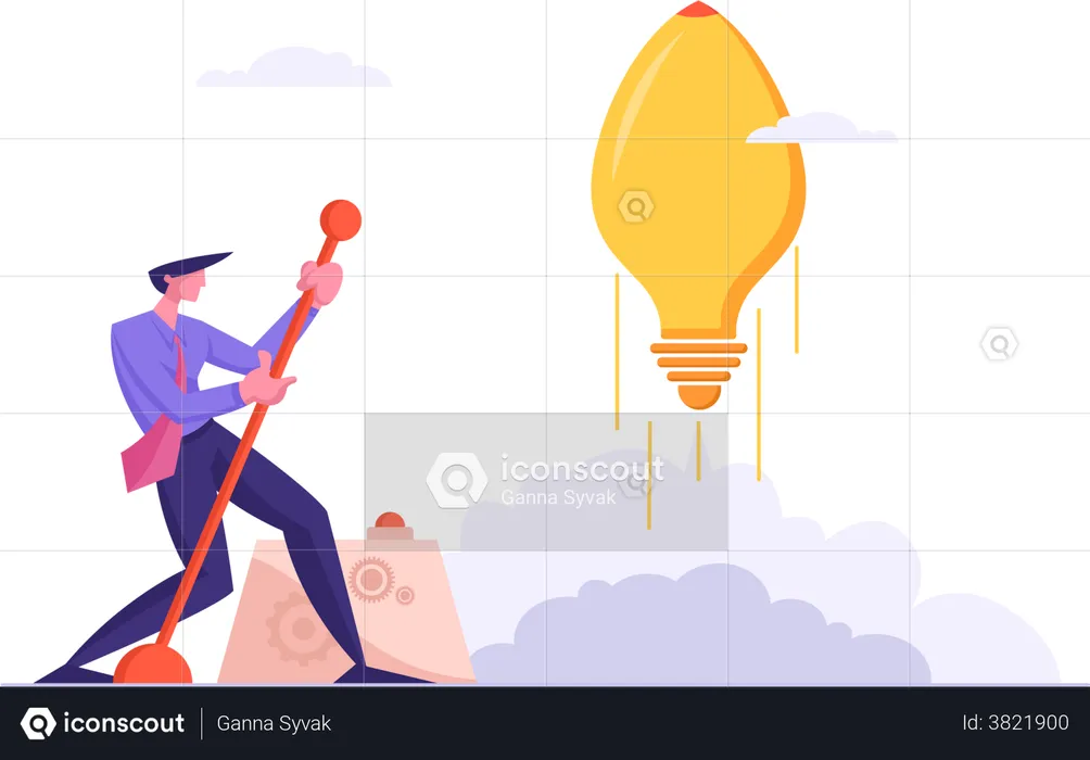 Working on startup idea  Illustration