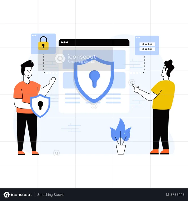 Working on Website security  Illustration