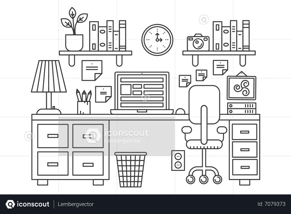 Working place  Illustration