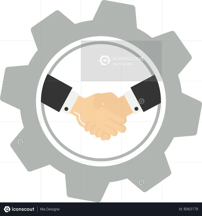 Working together in the industry cogs  Illustration