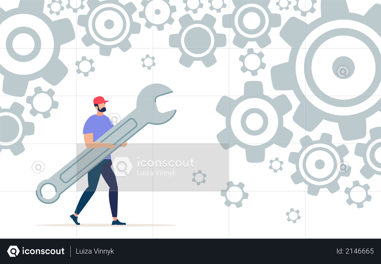 Working with Wrench Illustration