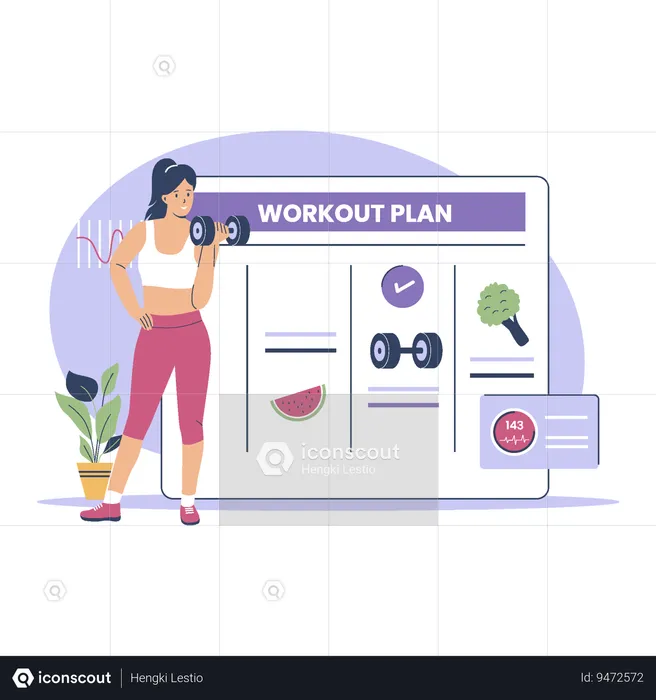 Workout plan checklist  Illustration
