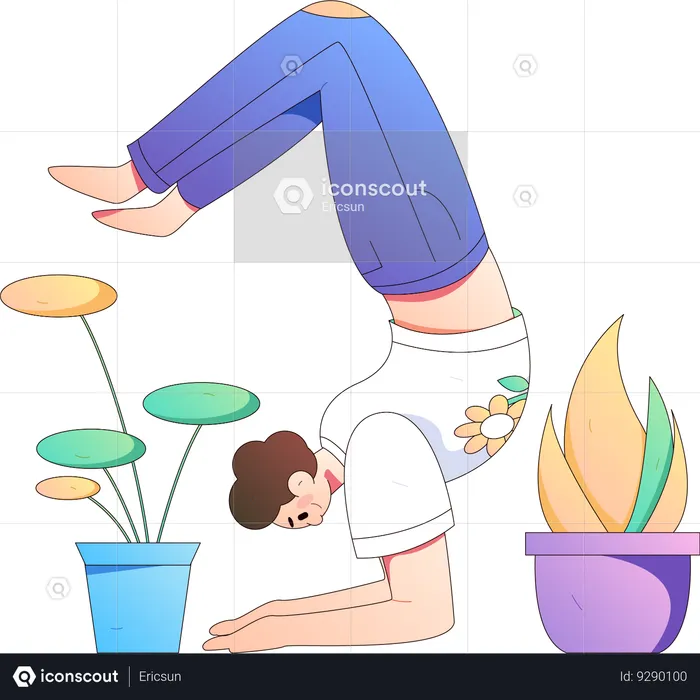 Workout routine of lady  Illustration