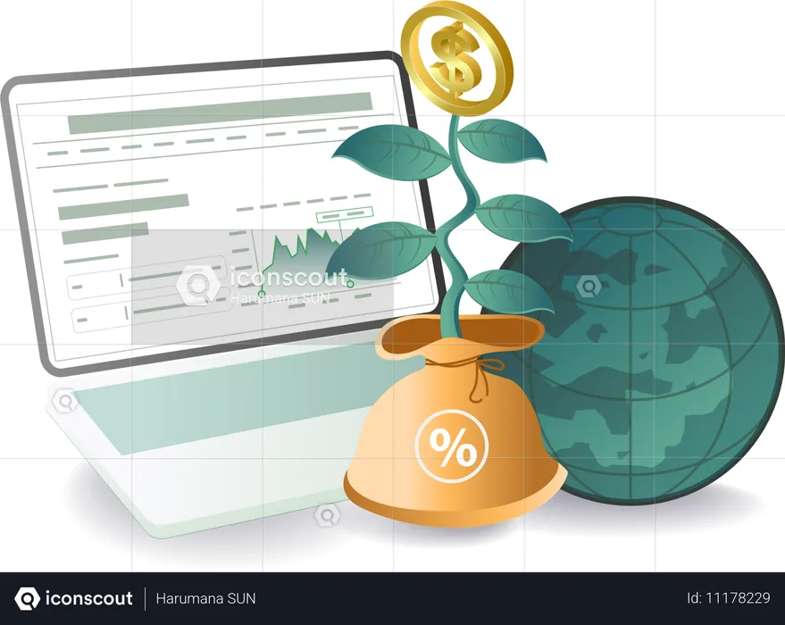 World business agreement symbols  Illustration