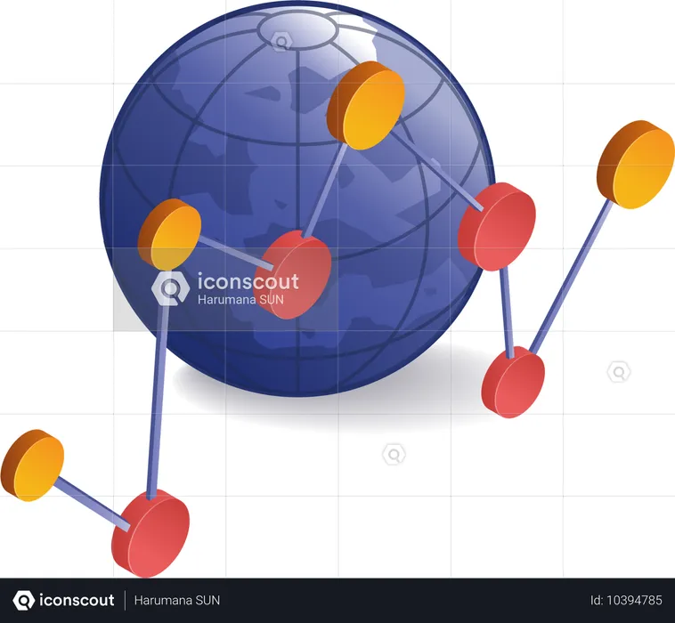 世界ビジネスネットワークシンボル  イラスト