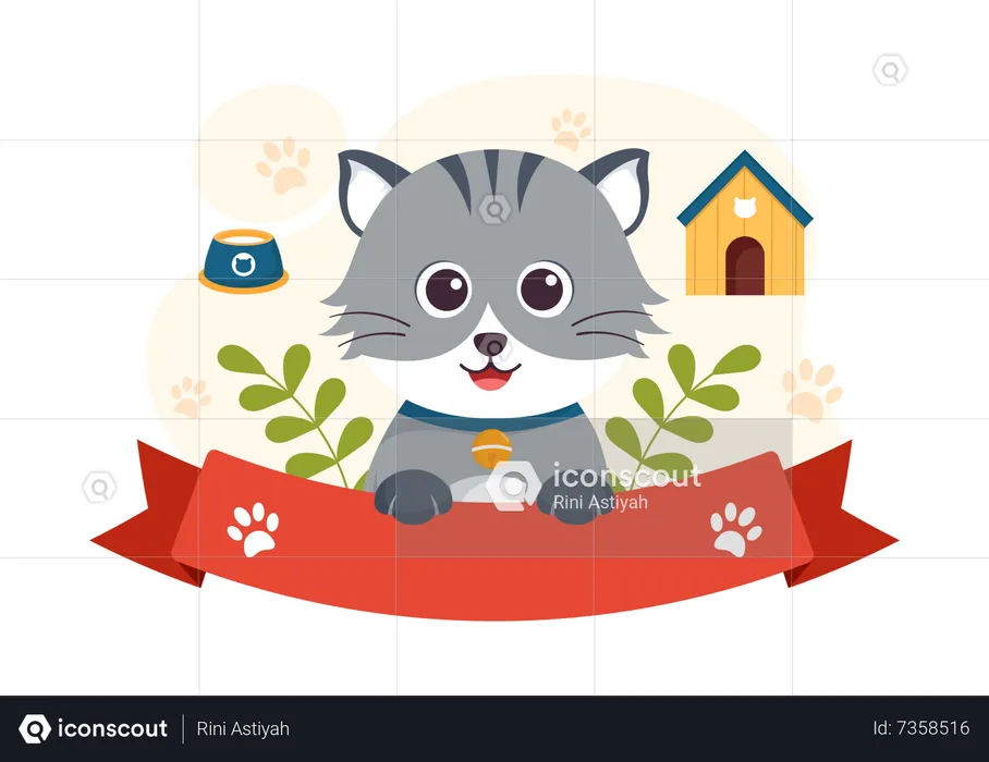 World Cat Day  Illustration