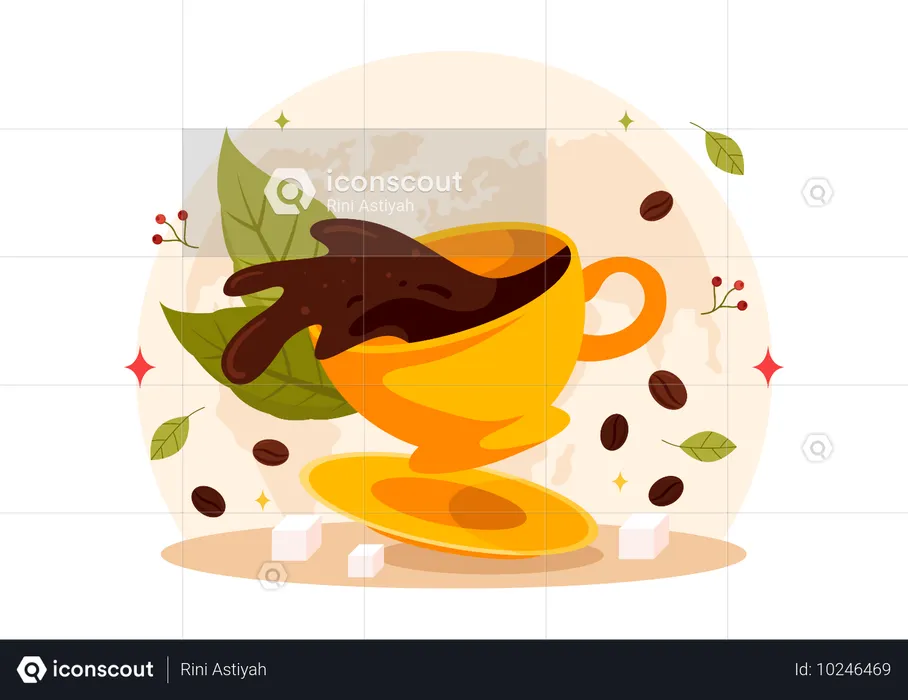 World Coffee Day celebrated on October 1st  Illustration